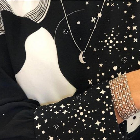 Universe Moon and Star Halskæde